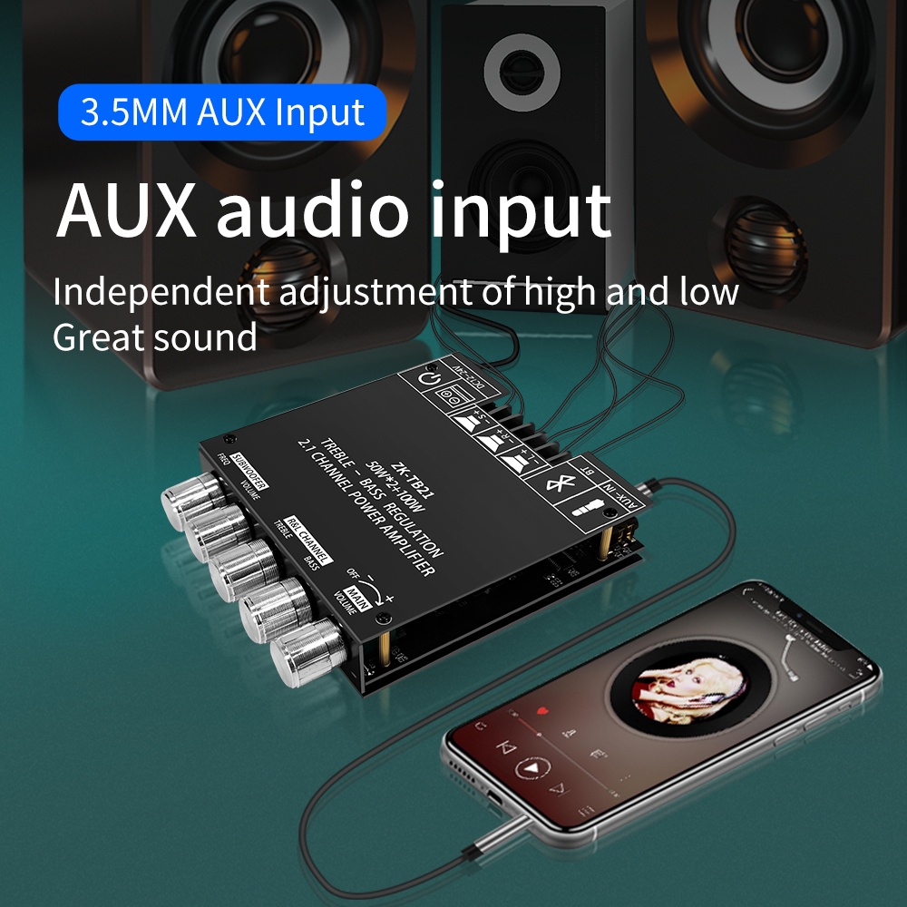 Chính hãng 100% ZK-TB21 tpa3116d2 mạch khuếch đại âm thanh loa siêu trầm bluetooth 5.0 khuếch đại âm thanh