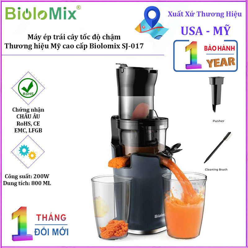 Máy ép trái cây tốc độ chậm Biolomix SJ-017