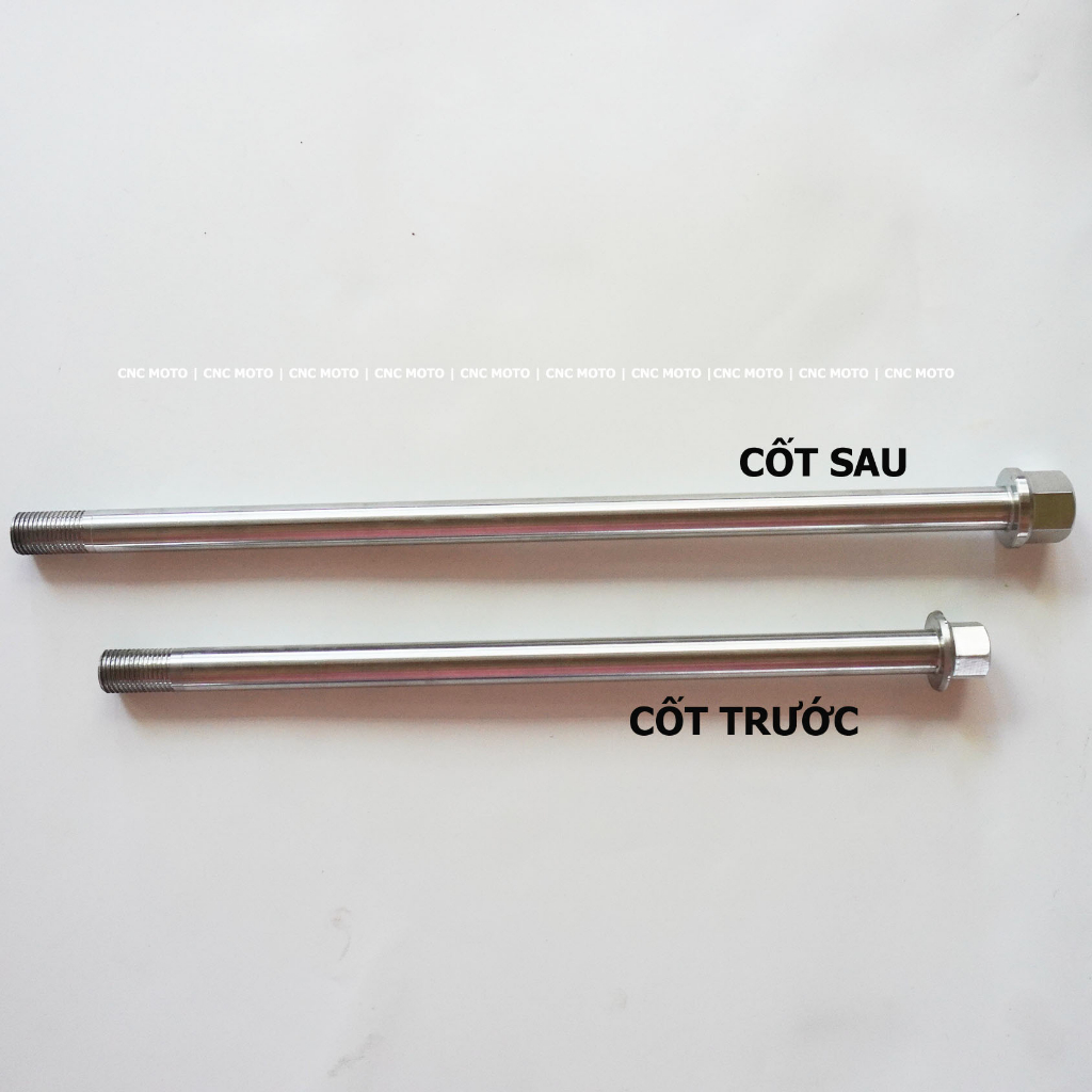 Cặp cốt bánh xe nguyên khối inox 304 CNC MOTO cho các dòng xe