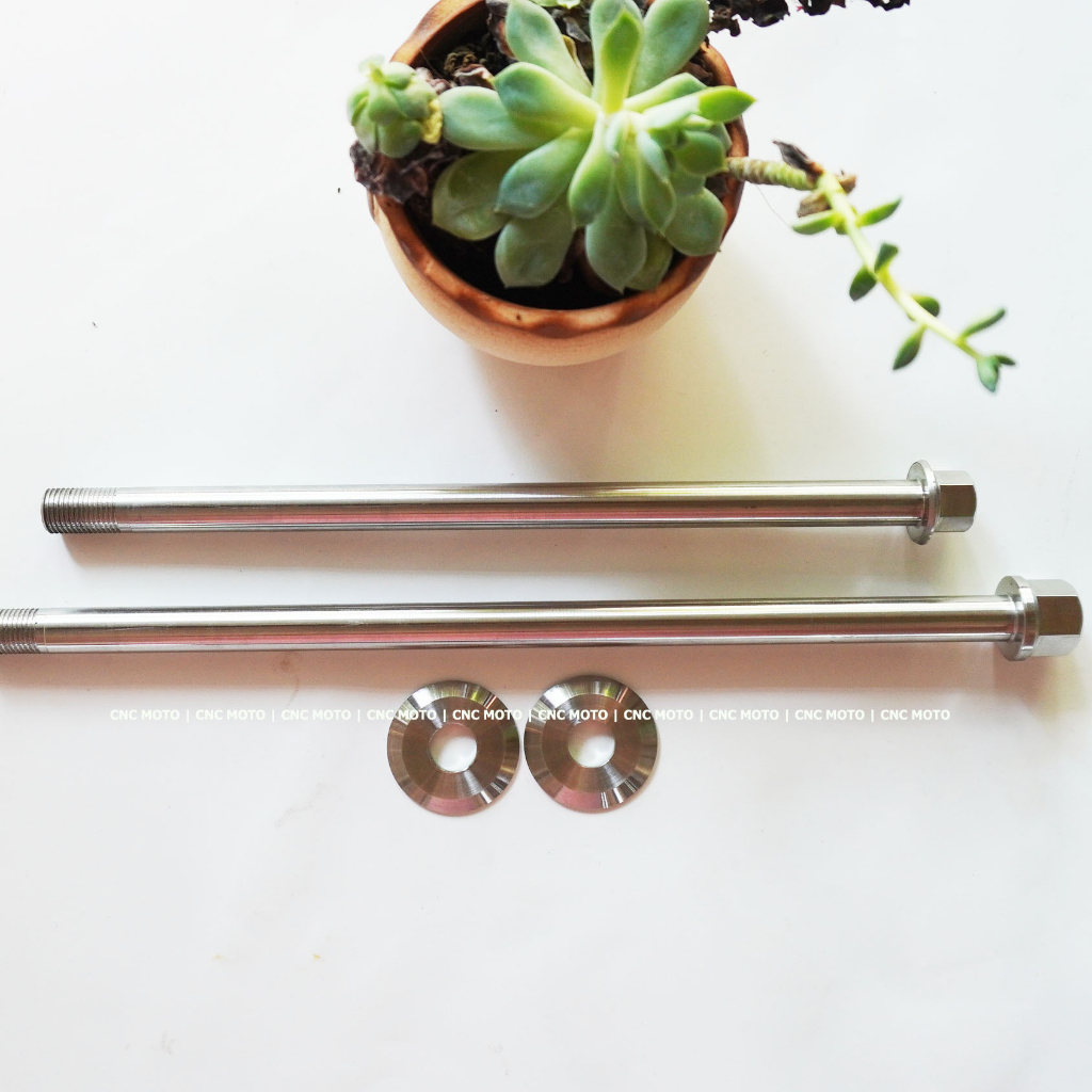 Cặp cốt bánh xe nguyên khối inox 304 CNC MOTO cho các dòng xe