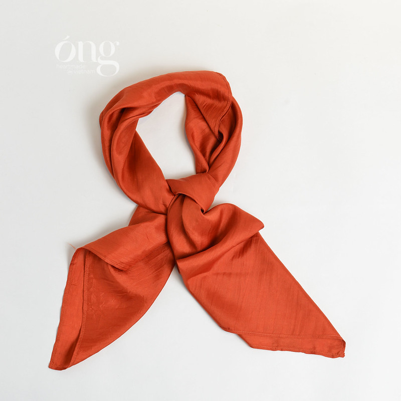 Khăn lụa vuông 100% lụa tơ tằm tự nhiên màu Hồng - Óng Silk