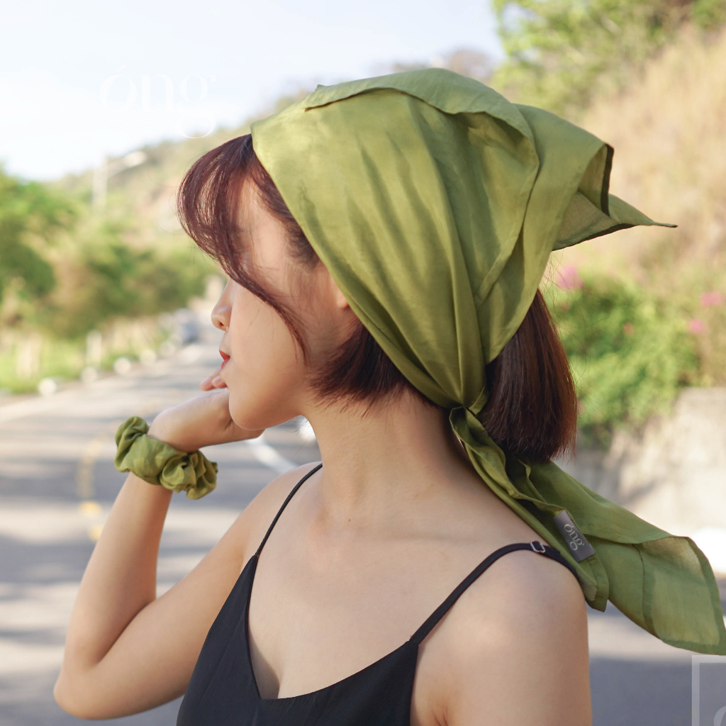 Khăn lụa vuông 100% lụa tơ tằm tự nhiên màu Hồng - Óng Silk