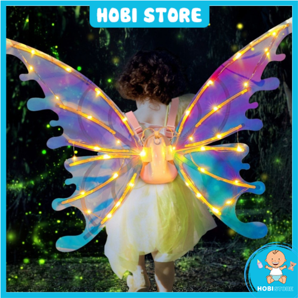 Cánh thiên thần cho bé hoá trang halloween đôi cánh tiên phát sáng Wigo Fairy wings khủng long cánh dơi