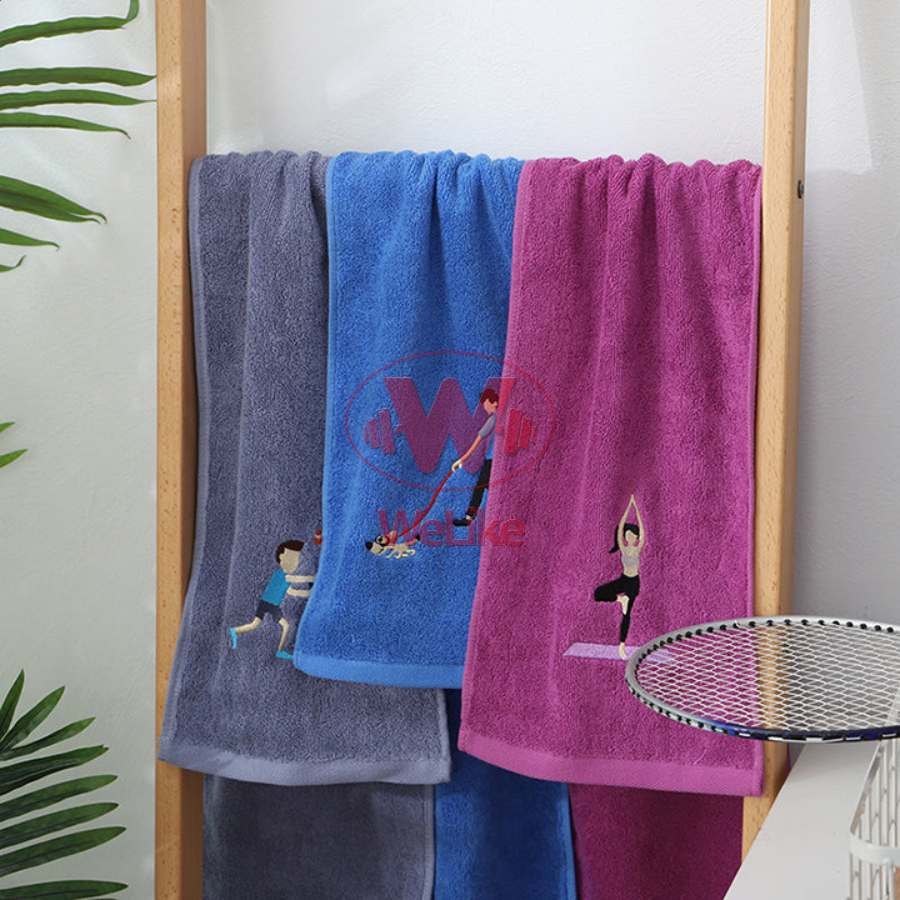 Khăn tập gym Welike - Khăn lau mồ hôi tập gym yoga thể dục thể thao cao cấp chất liệu cotton êm mềm không xù 110x25cm