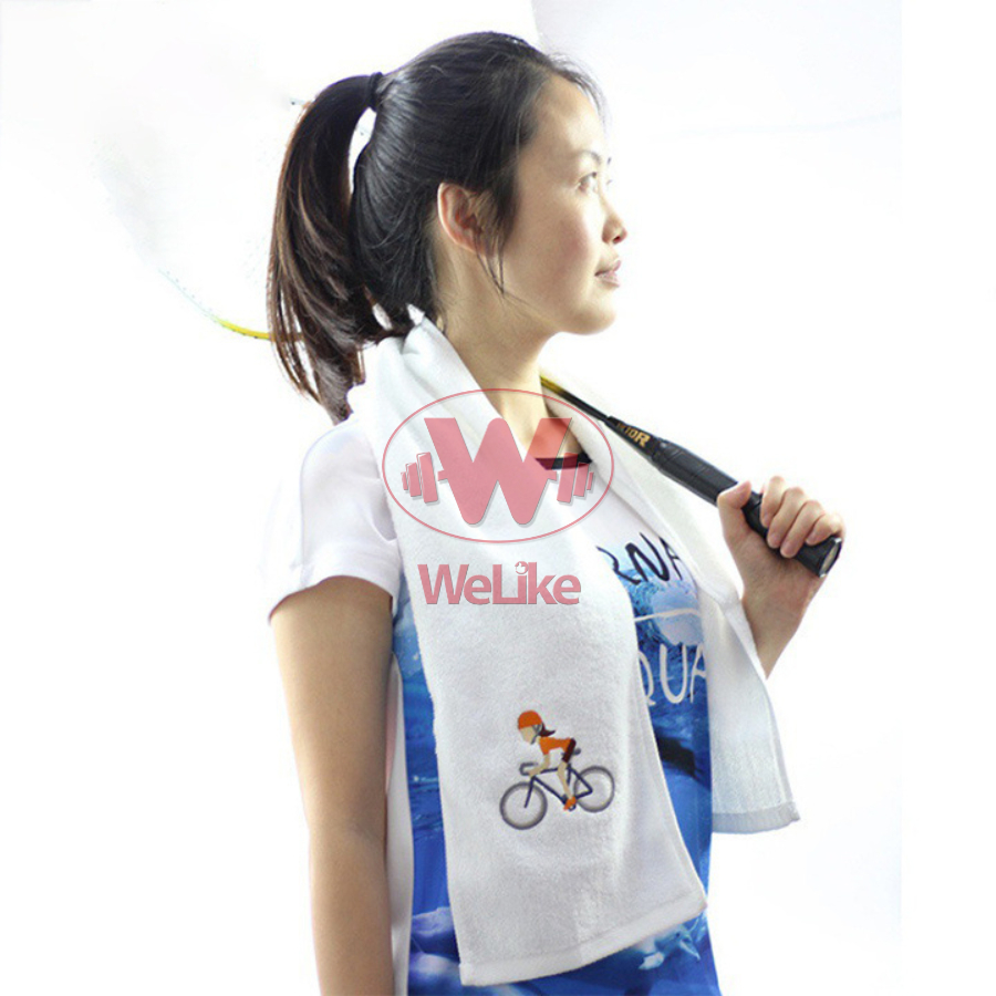 Khăn tập gym Welike - Khăn lau mồ hôi tập gym yoga thể dục thể thao cao cấp chất liệu cotton êm mềm không xù 110x25cm