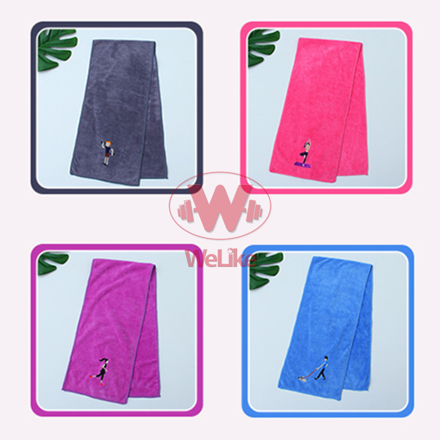 Khăn tập gym Welike - Khăn lau mồ hôi tập gym yoga thể dục thể thao cao cấp chất liệu cotton êm mềm không xù 110x25cm