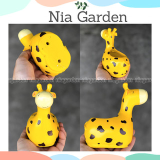 Chậu hươu cao cổ trồng cây để bàn xương rồng sen đá mini Nia Garden N4