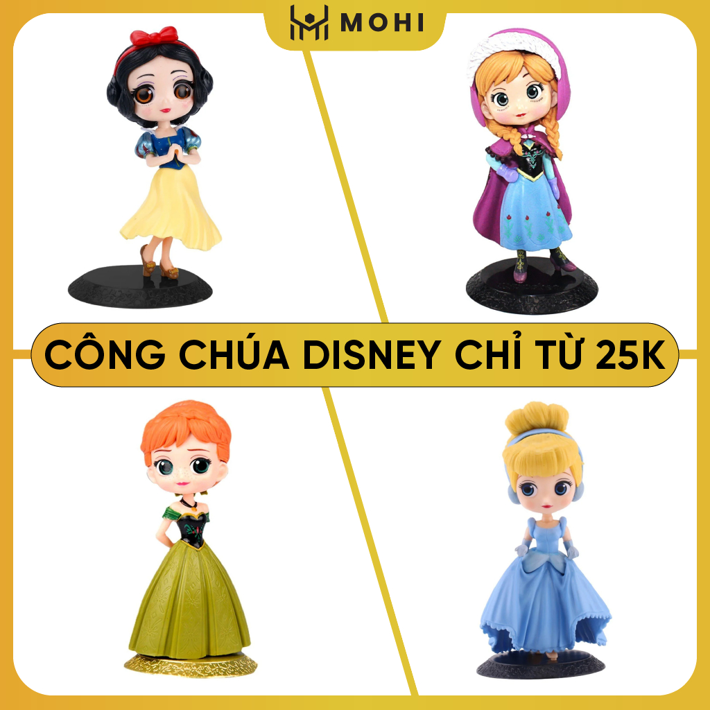 Mô hình trang trí công chúa DISNEY chỉ từ 25k, nobox. Công chúa Elsa, Anna, Belle, Cinderella, Bạch Tuy