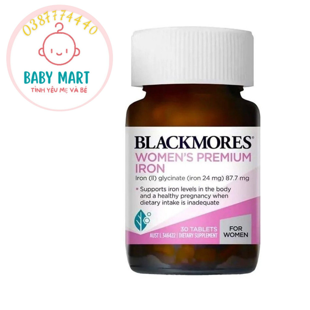 Viên uống bổ sung sắt Blackmores cho bà bầu của Úc Blackmores Iron 30 viên