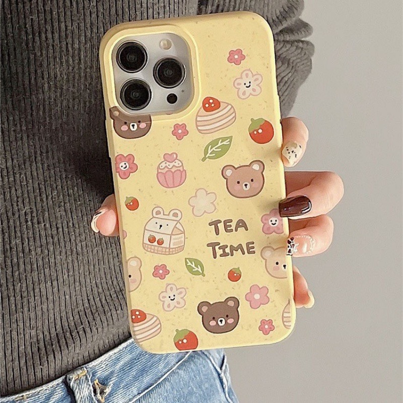 Ốp lưng iPhone lúa mạch hình kem gấu thỏ 11/12/13/14/15/pro/max/plus/promax - A Mẫn Sài Gòn