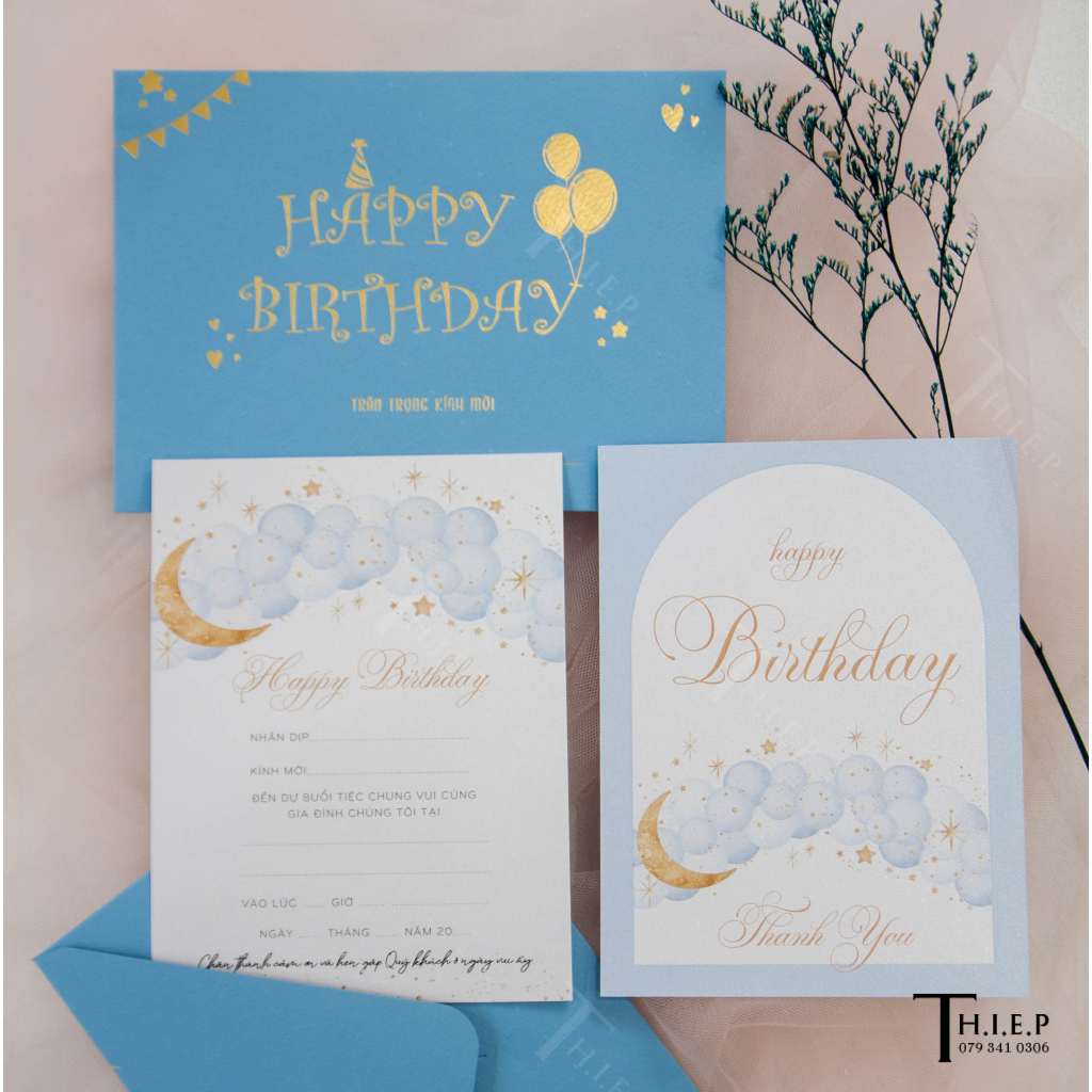 Thiệp Mời Sinh Nhật, Thôi Nôi Bé Trai - Đẹp & Sang Trọng (41)