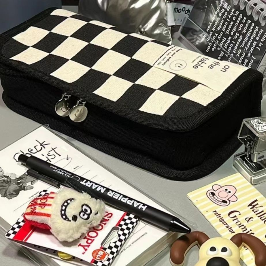 Hộp Bút Túi Bút Đen Vải Canvas Size Lớn Túi Đựng Văn Phòng Phẩm