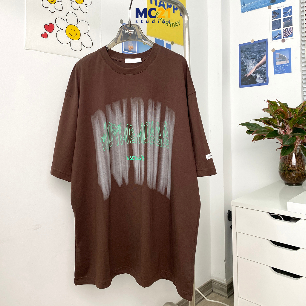 Áo phông MC21.STUDIOS oversize tay lỡ Unisex Ulzzang Streetwear Hàn Quốc tee form rộng t-shirt nam nữ pull A3731