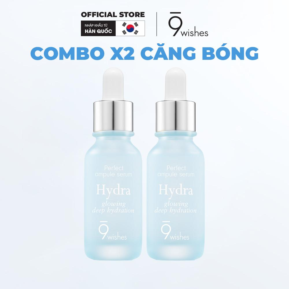 Combo x2Tinh chất dưỡng ẩm 9 Wishes Hydra Skin Ampule Serum 25ml
