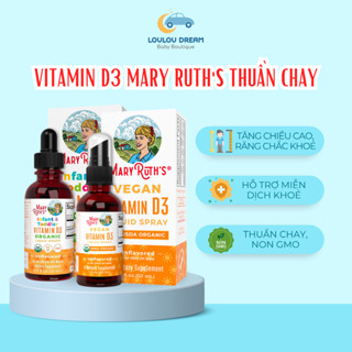 Vitamin D3 Mary Ruth dạng giọt / xịt hữu cơ thuần chay cho bé từ 6m+ chai 15ml