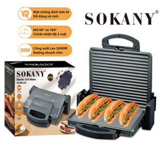  Máy kẹp nướng bánh mì ép bánh mỳ Sokany SK-855 2000W Hàng chính hãng  BH 12 Tháng  