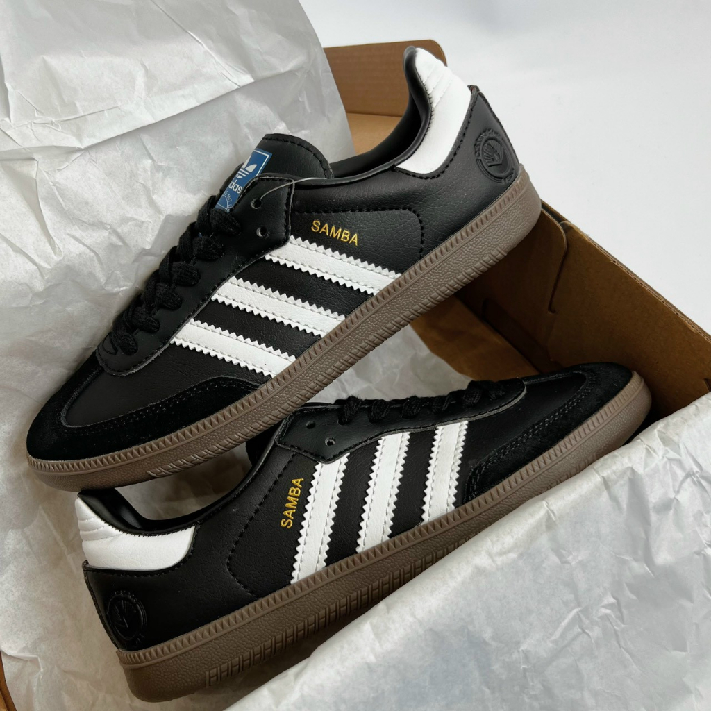 Giày Thể Thao Adidas Samba Low Đế Nâu, Giày Sneaker Adidas Samba “ White Black Gum" Hàng Mới 100% Full Box