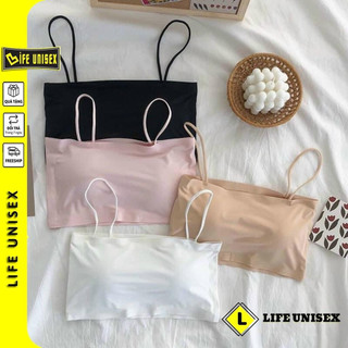 Áo Croptop BRA ĐÚC SU Trơn Nữ Có Mút Ngực, Áo Bra 2 Dây Chất Thun Lạnh Không Gọng Hở Lưng