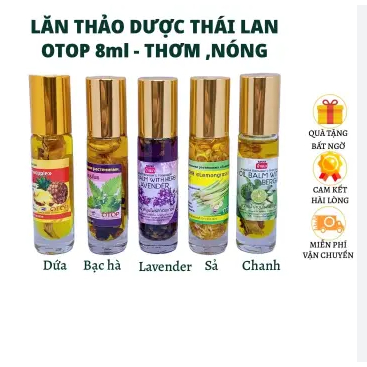 12 Dầu Lăn Chanh, Sả, Bạc Hà, Lavender Thái Lan 8ml