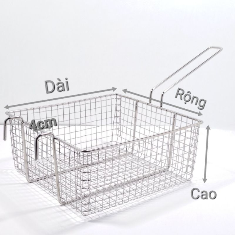 Rổ Chiên Dùng Bếp Chiên Nhúng Điện Inox 304, Có Nhiều Kích Cở Rổ, Nhận làm Rổ Theo Kích Cở Yêu Cầu