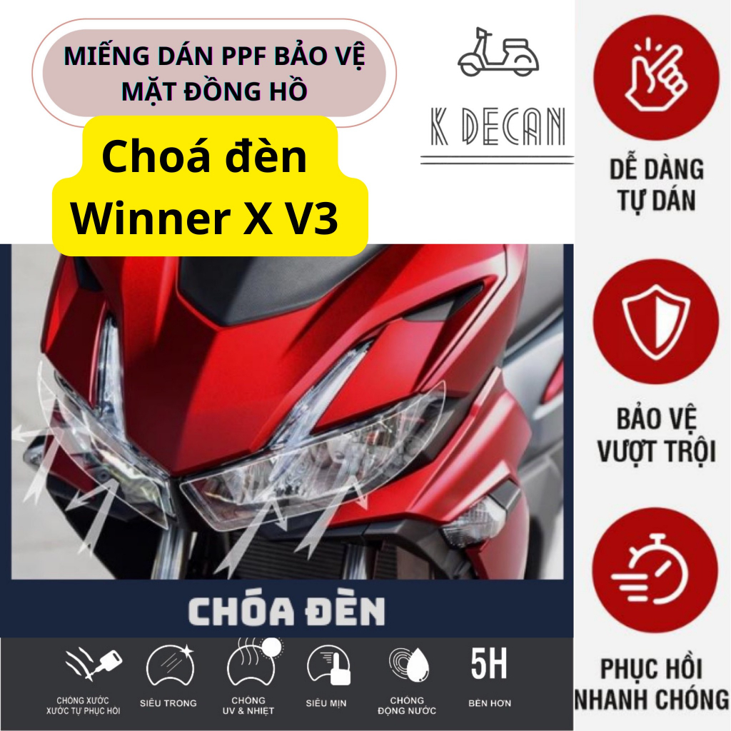 Miếng dán xe Winner X V3 2023 PPF chống trầy xước màn hình Honda Winner x 2023 . dán xe winner x