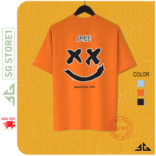 Áo thun tay lỡ form rộng phông unisex nam nữ oversize mẫu Smile ulzzang cá tính thun mềm mịn | SGSTORE1