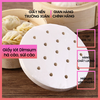 Giấy nến đục lỗ lót dimsum, há cảo, sủi cảo, làm bánh bao set 500 tờ đủ kích thước, giấy nến Trường Xuân đục lỗ giá rẻ