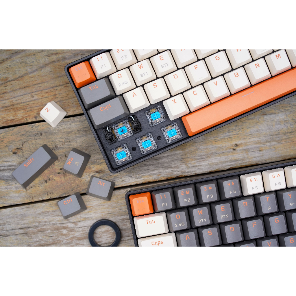 Bàn phím cơ không dây Edra EK368L Alpha / Beta - Switch Huano - Kết nối Wireless 2.4G + Bluetooth 5.0 - Chính hãng