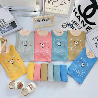 bộ quần áo dài tay len tăm Kwoo cho bé trai bé gái