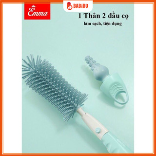Cọ rửa bình sữa 4 chi tiết silicon emma kids, cọ bình sữa cao cấp babibu