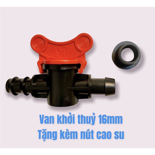 10 Cái Van khóa khởi thủy LDPE 16mm kèm gioăng cao su