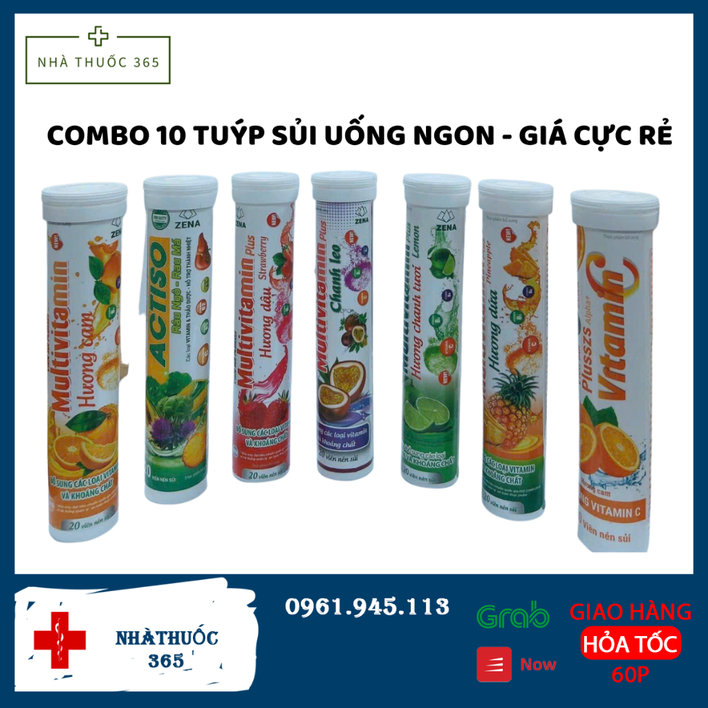 COMBO 10 TUÝP Viên uống C Sủi tăng sức đề kháng bổ sung vitamin vị ngon dễ uống