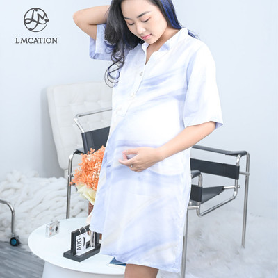 (Mua 1 tặng 1) Đầm mặc nhà LMcation Tencel Sofia - Xanh loang