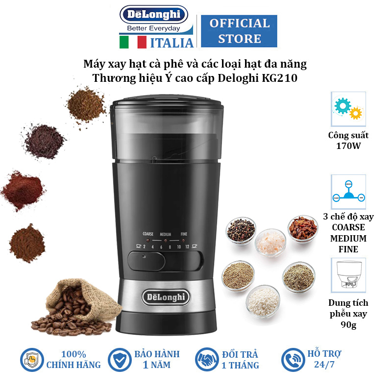Máy xay hạt cà phê và các loại hạt Delonghi KG210 công suất 170W