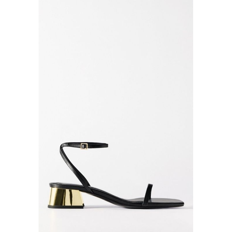 Sandal Zara gót ánh kim auth