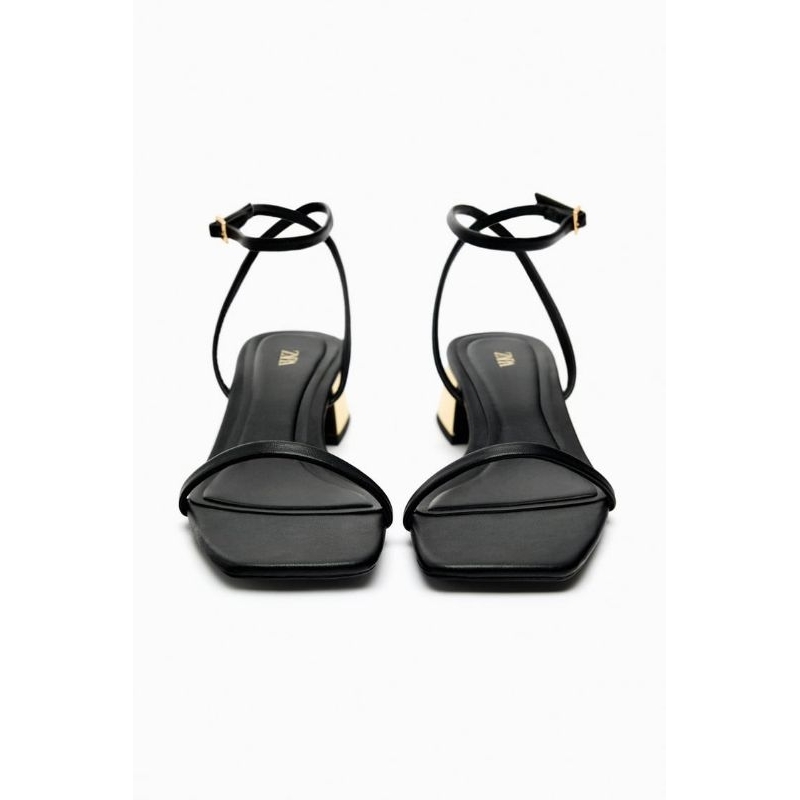Sandal Zara gót ánh kim auth