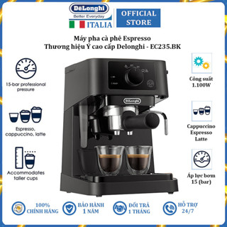 Máy pha cà phê Espresso Delonghi EC235.BK 1100W - Hàng Nhập Khẩu Bảo Hành 12 Tháng