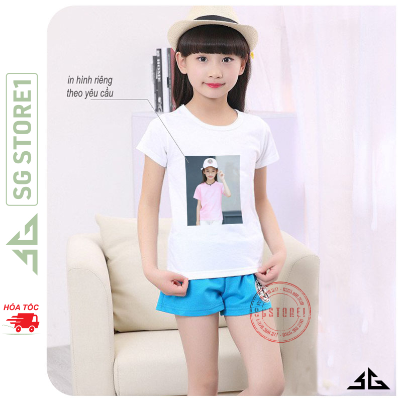 Áo thun in hình ảnh chữ tên riêng theo yêu cầu phông cotton mềm mịn màu trắng cho trẻ em và người lớn | SGSTORE1