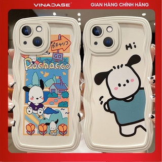 Ốp Lưng iPhone 11/14 Pro Max/15 Pro Max/16 Pro Max.... Trong Cạnh Gợn Sóng Hình Pochacco