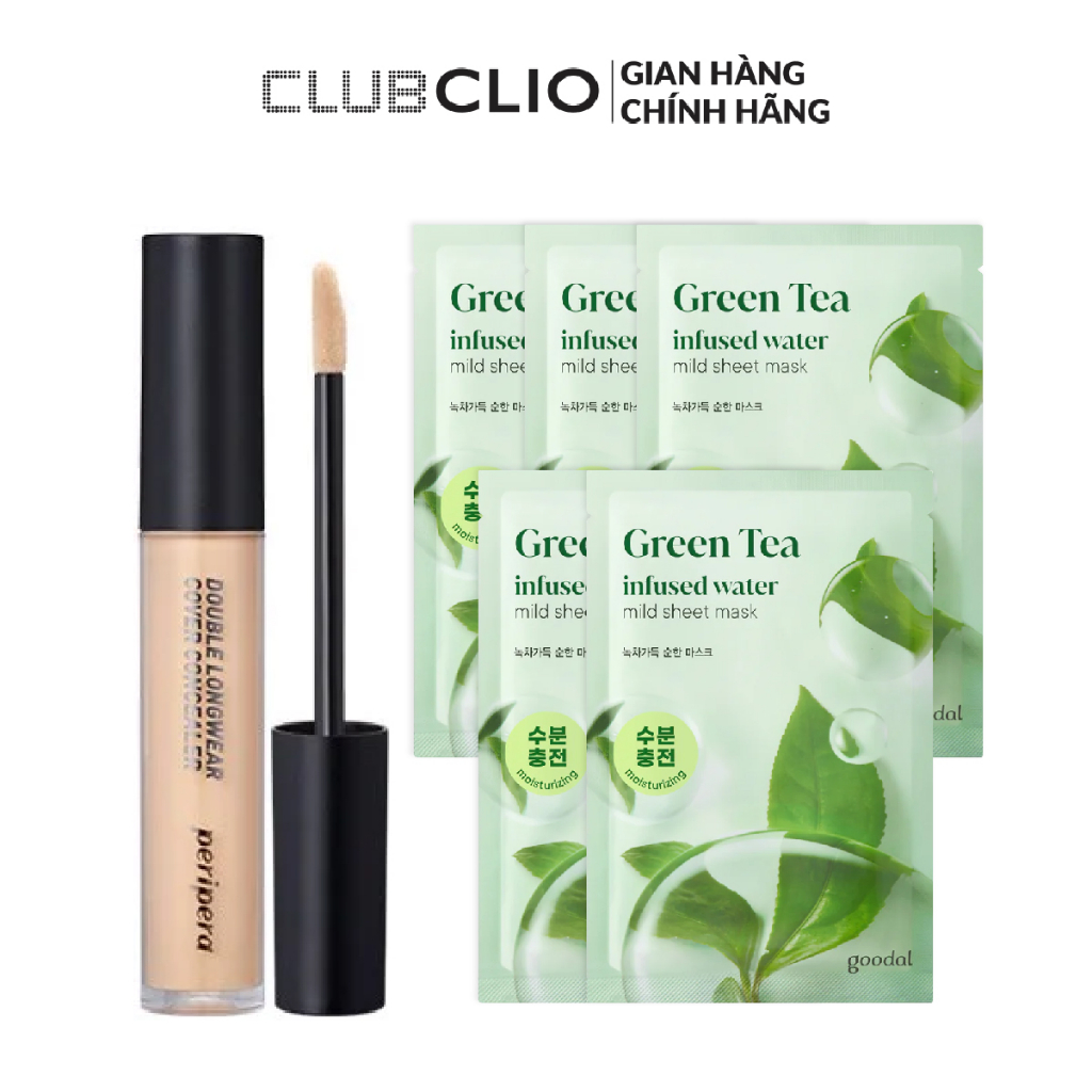 [Mua 1 Tặng 5] Mua 01 Kem Che Khuyết Điểm Peripera Classic Sand Tặng 05 Mặt Nạ Green Tea Goodal