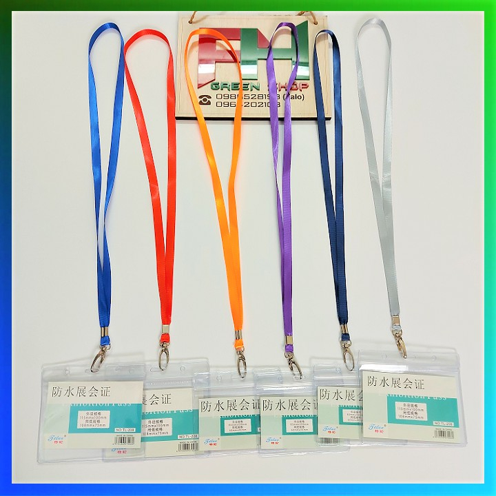 Bộ thẻ đeo tên kèm dây đeo móc sắt - dùng cho học sinh,sinh viên,văn phòng,sự kiện -  dây đeo đẩy đủ màu sắc, kích cỡ