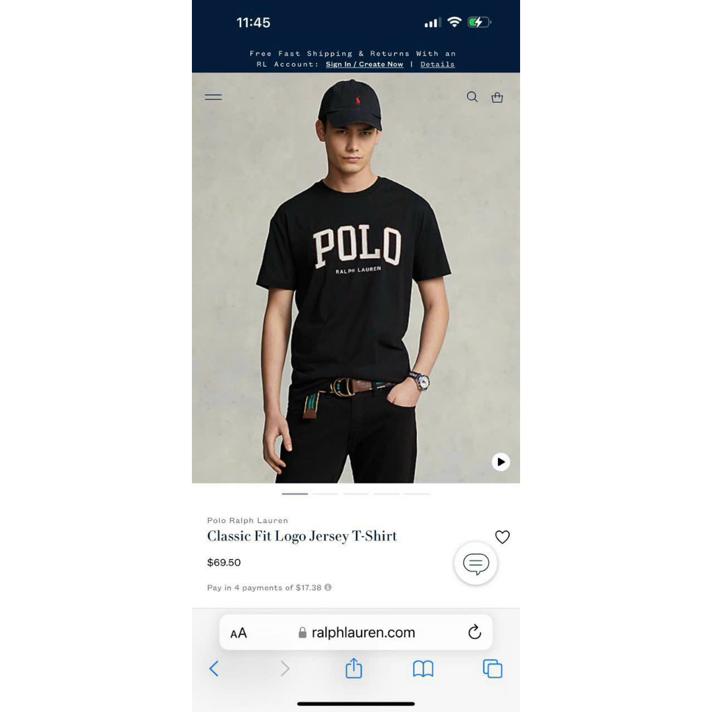 Áo phông nam xuất dư Ralph Lauren 100% cotton