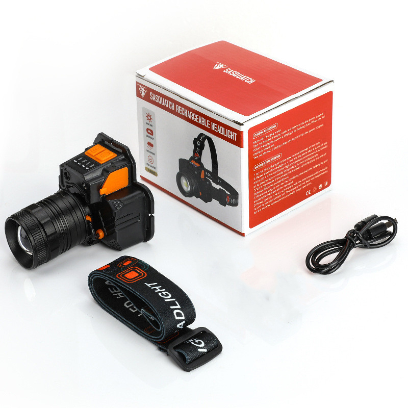 Đèn pin siêu sáng đội đầu KAW 1 bóng chiếu xa 300m cảm biến vẫy tay, chip Led T8 có Zoom xa gần, chống thấm nước.