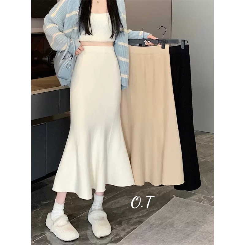Chân váy len dài đuôi cá xinh hàng QC