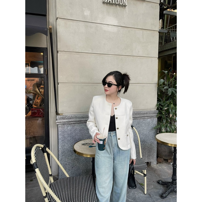 𝐓.𝐖.𝟐 - Áo dạ tweed dài tay kiểu dáng Hàn Quốc ☕️