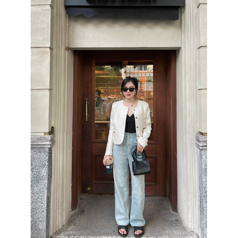 𝐓.𝐖.𝟐 - Áo dạ tweed dài tay kiểu dáng Hàn Quốc ☕️