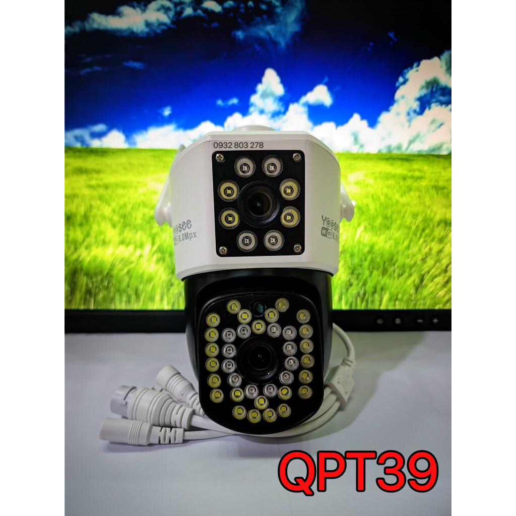 Camera Yoosee WiFi 2 Mắt Ngoài Trời QPT39 Chuẩn 6.0Mpx Siêu Nét - Xem 2 màn hình cùng lúc