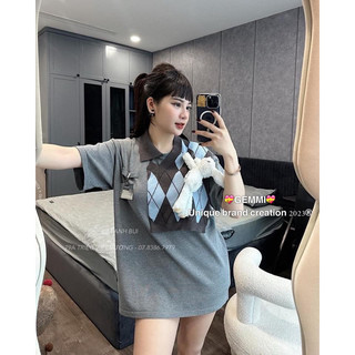 Áo phông len gấu pha kẻ 13de marzo