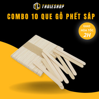 Combo 10 que kem gỗ - que đè lưỡi - que phết sáp dài 150mm 1000