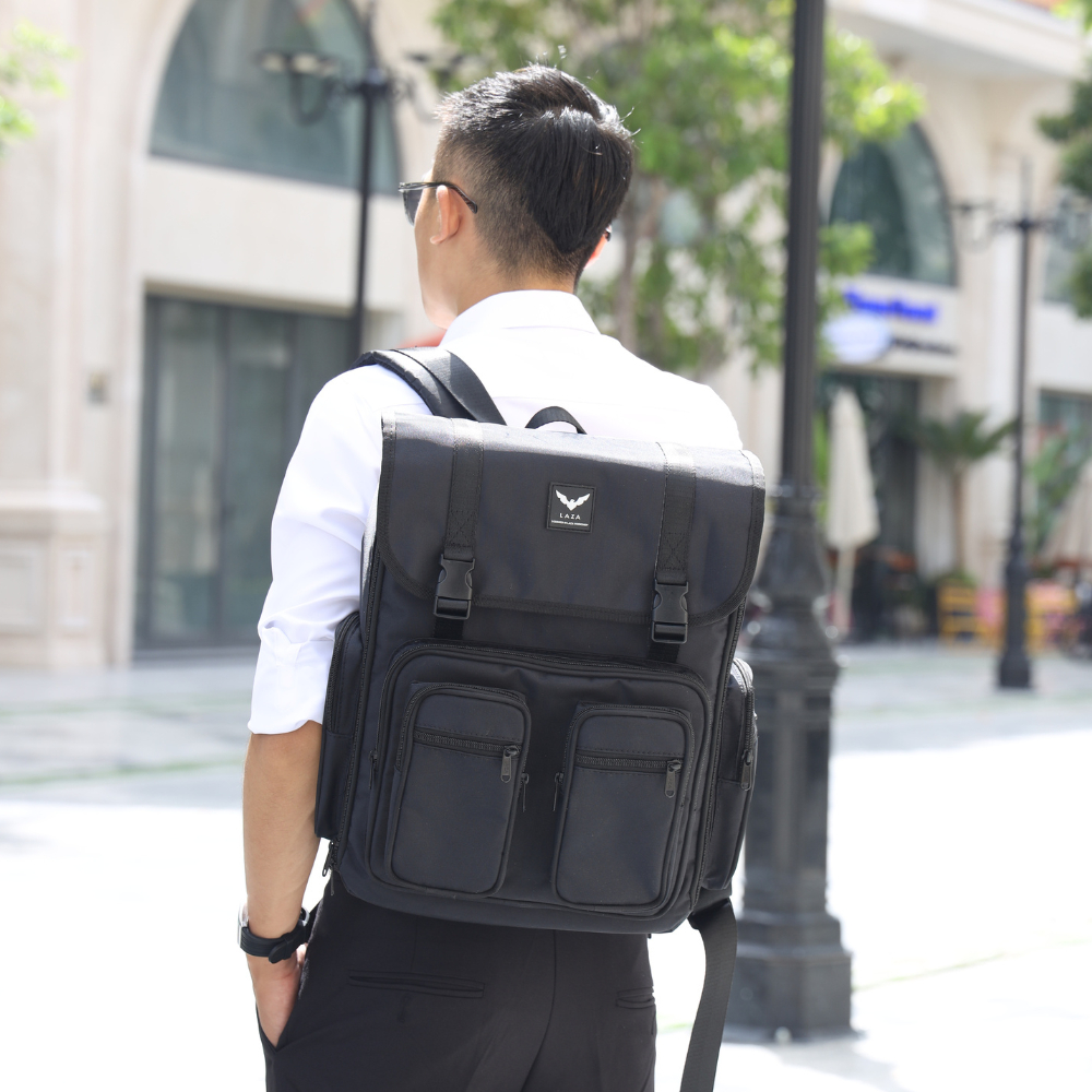 Balo nam túi hộp LAZA Simple Backpack 500 - Chất liệu chống thấm nước - Bảo hành TRỌN ĐỜI